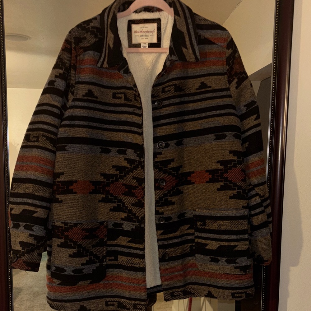 Weatherproof Vintage Aztec Sherpa Lined Coat